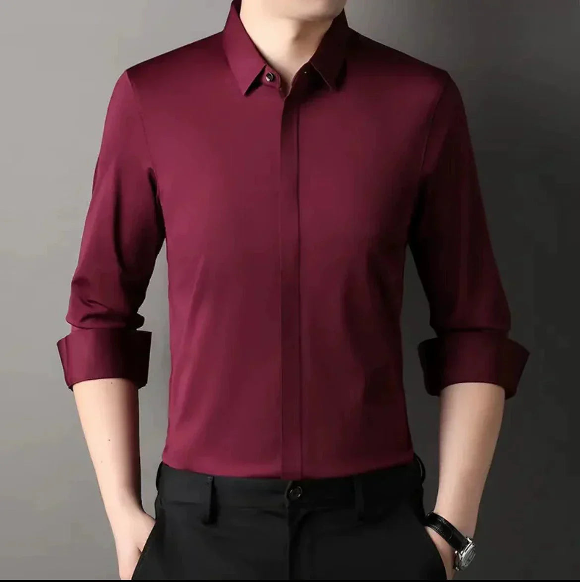 🎉2025 New Products Hot Sale✨Men's Wrinkle-Free Button-Down Shirt