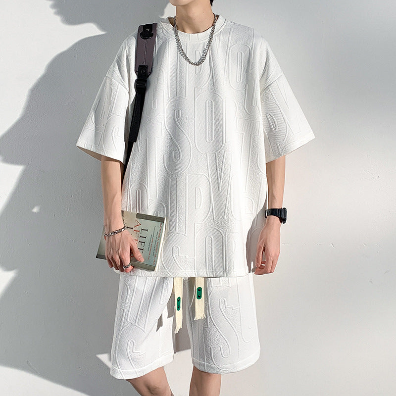 ✨Men's cotton Casual Loose Outfits Short  2 Pieces Suit👕