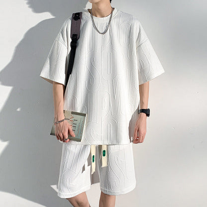 ✨Men's cotton Casual Loose Outfits Short  2 Pieces Suit👕