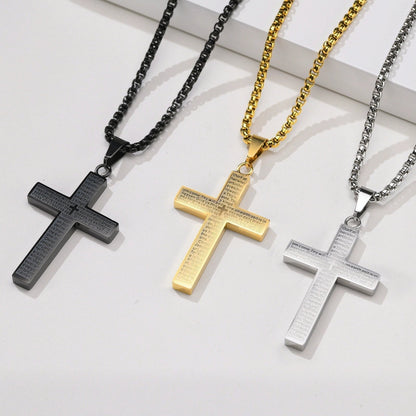 ✝️Lord's Prayer Scibble Cross Necklace