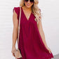 Summer V-neck short-sleeved hollow lace dress👗