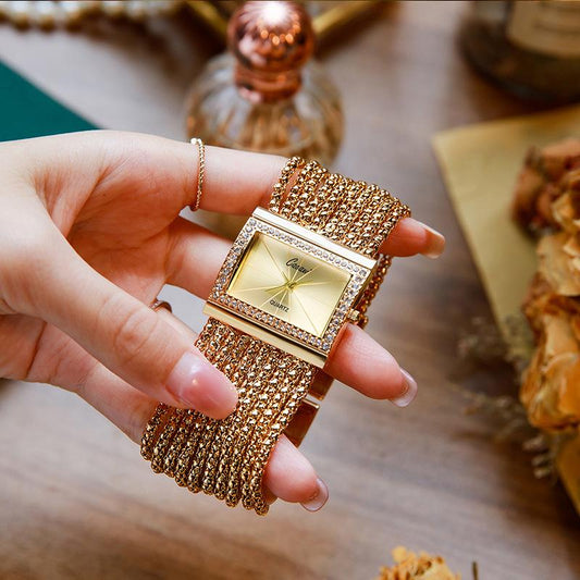 🖤Black Friday Sale:50% OFF🖤Ladies Rhinestone Quartz Square Watch