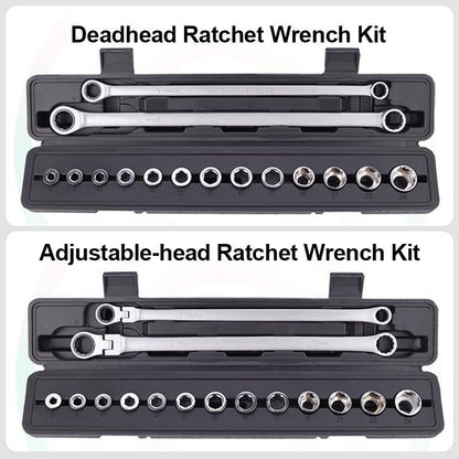 💥15pcs Adjustable Ratchet Wrench Kit