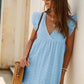 Summer V-neck short-sleeved hollow lace dress👗