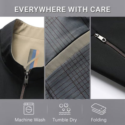 👑Fliwos® Men's Standing Collar Zipper Casual Jacket