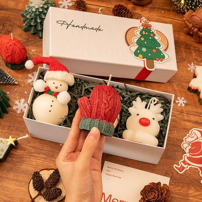 🕯️Cute Festive Scented Candles | Handmade Christmas Gift Set - Aromatherapy & Perfect Holiday Decor