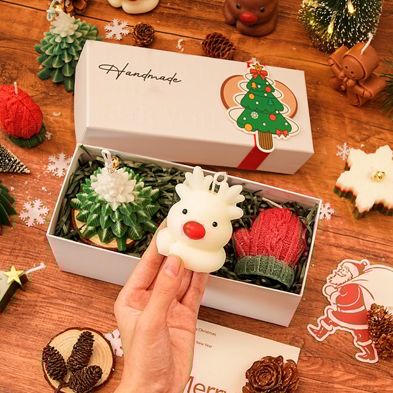 🕯️Cute Festive Scented Candles | Handmade Christmas Gift Set - Aromatherapy & Perfect Holiday Decor