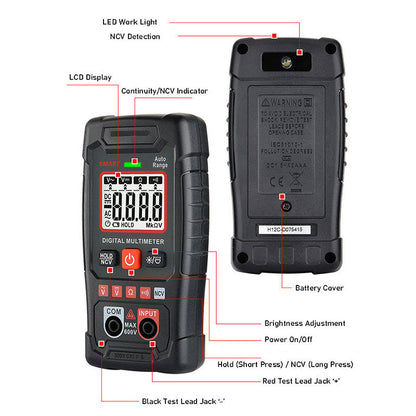🔧⚡️ Smart Anti-Burn Multimeter! 4000-Count Auto-Ranging, Palm-Sized Zero-Fail Measurement Tool ✨