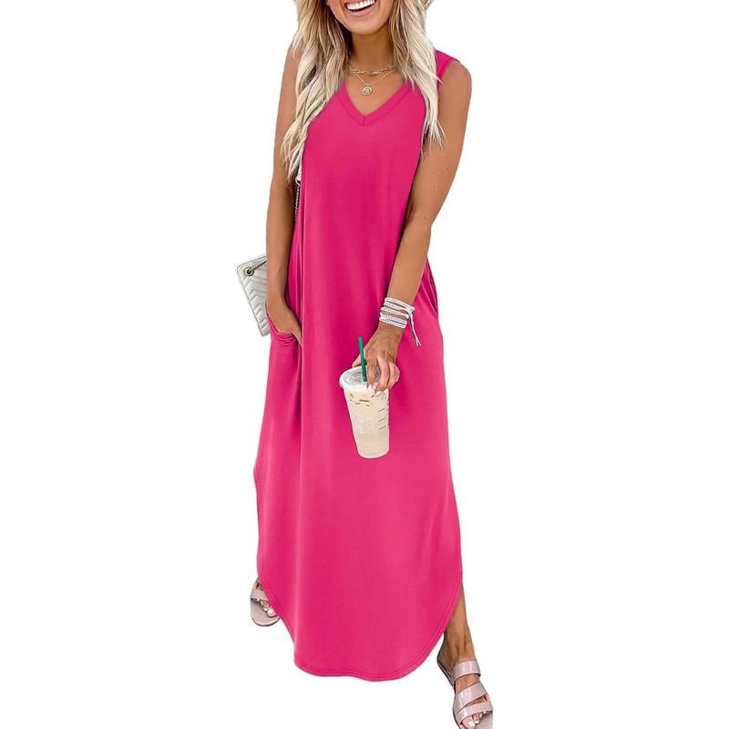 🎉Holiday Sale-50% Off🌷Summer Dresses Maxi Dress Vacation Beach Sundresses with Pockets