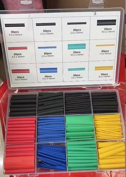 Multi-colored heat shrink tubingset