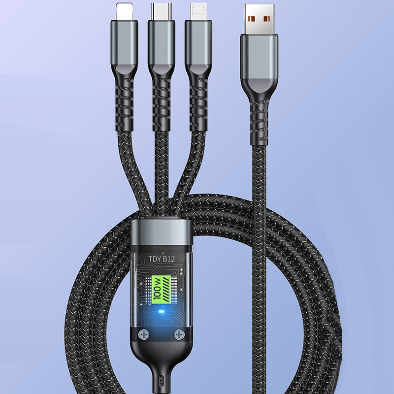 Transparent Luminous 3-in-1 Super Fast Charging Cable！