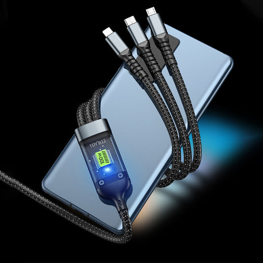 Transparent Luminous 3-in-1 Super Fast Charging Cable！