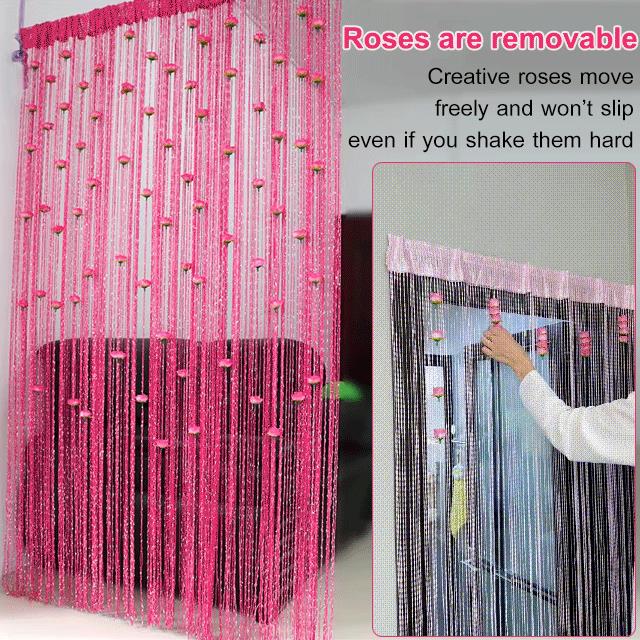 Velcro Rose Thread Tassel Door Curtain