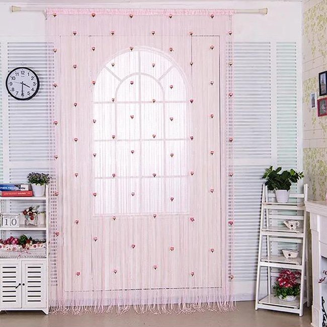 Velcro Rose Thread Tassel Door Curtain