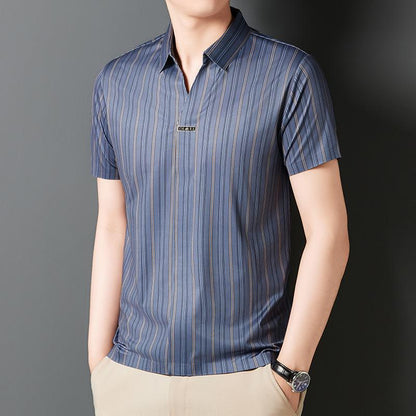 Men's Summer Striped Short Sleeve Shirt（50% OFF）