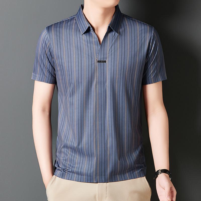 Men's Summer Striped Short Sleeve Shirt（50% OFF）