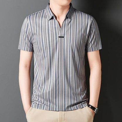 Men's Summer Striped Short Sleeve Shirt（50% OFF）