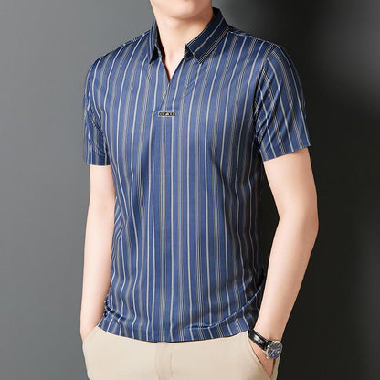 Men's Summer Striped Short Sleeve Shirt（50% OFF）