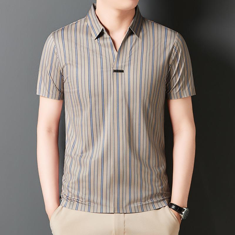 Men's Summer Striped Short Sleeve Shirt（50% OFF）