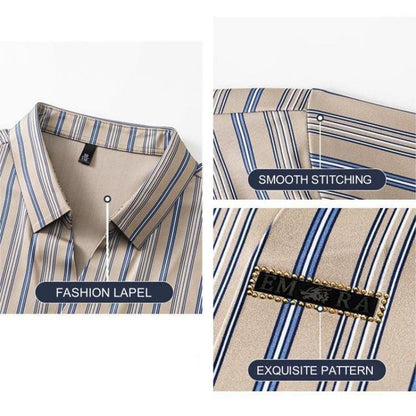 Men's Summer Striped Short Sleeve Shirt（50% OFF）