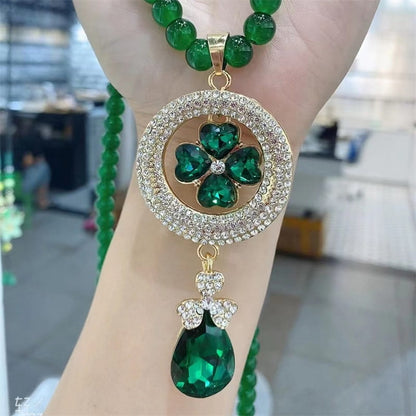 📿Emerald Color Necklace with Stylish Pendant