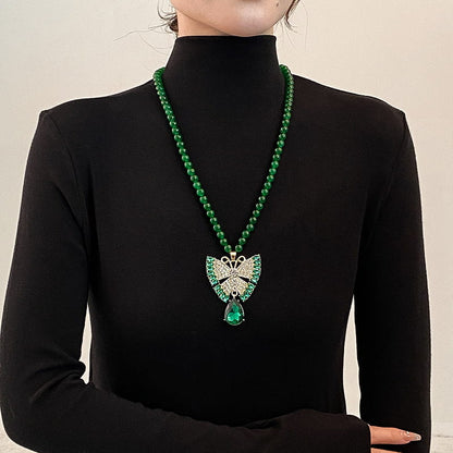 📿Emerald Color Necklace with Stylish Pendant