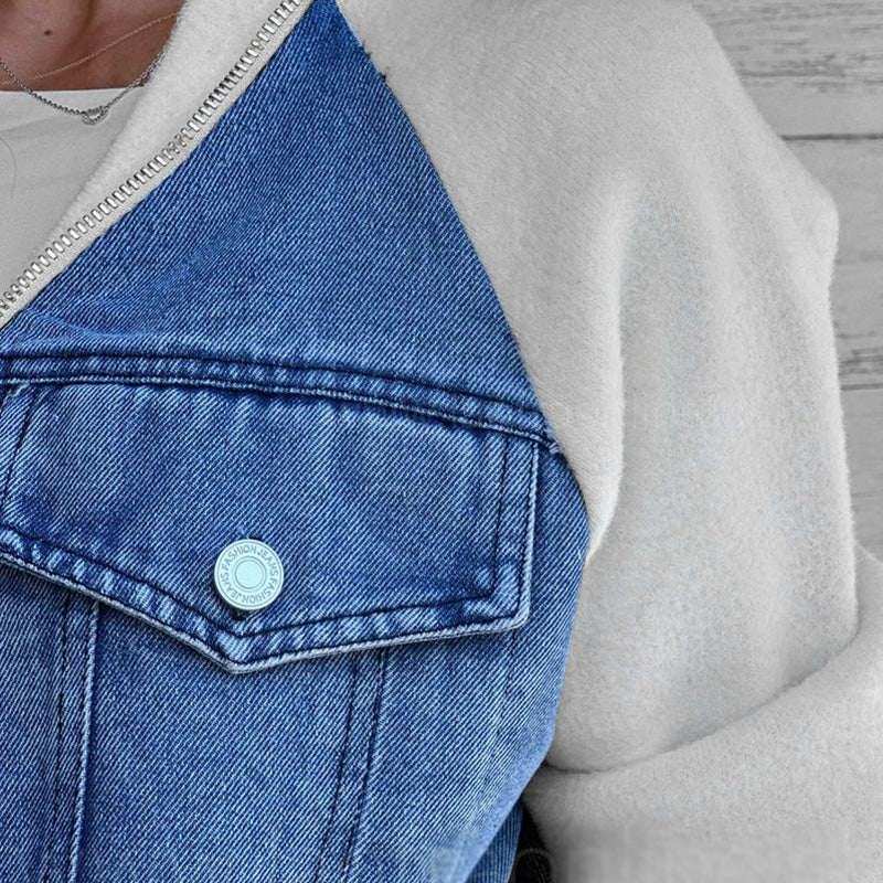 Women's Creative Denim Splicing Jacket 🧥 – Edgy Streetwear for Daily Cool Looks