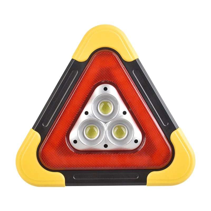3-IN-1 Solar Emergency Triangle Warning Light at the Roadside