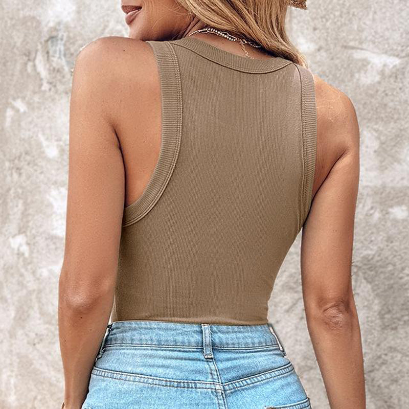 Ribbed Stretchy Tank Top with Shelf Bra