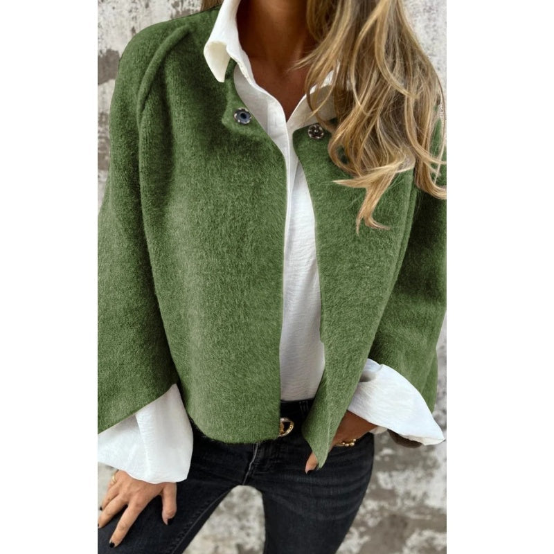 Women's Fashion Monochrome Short CoatWomen's Fashion Solid Color Short Coat