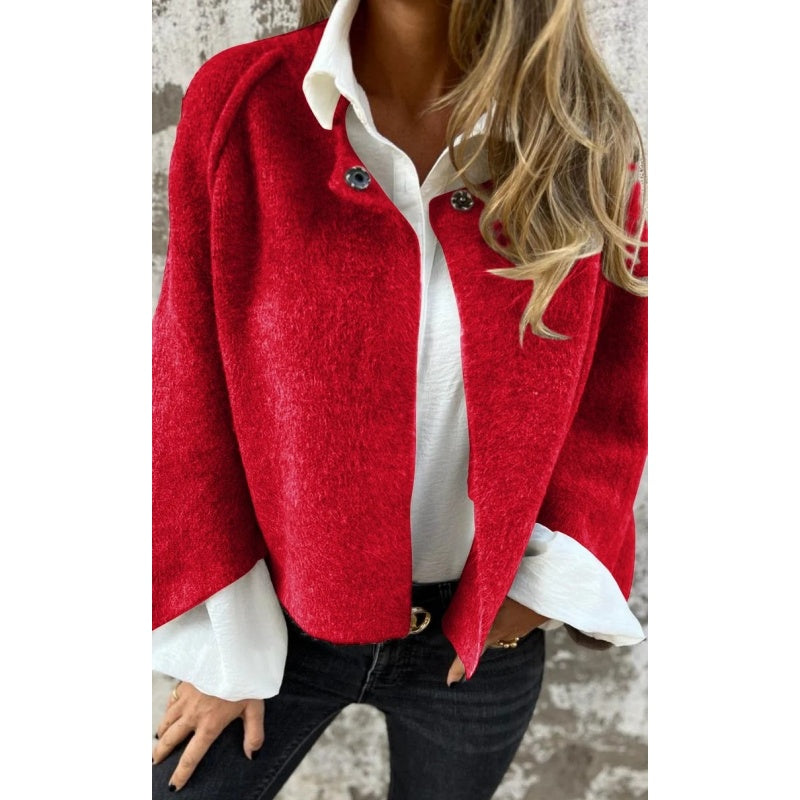 Women's Fashion Monochrome Short CoatWomen's Fashion Solid Color Short Coat