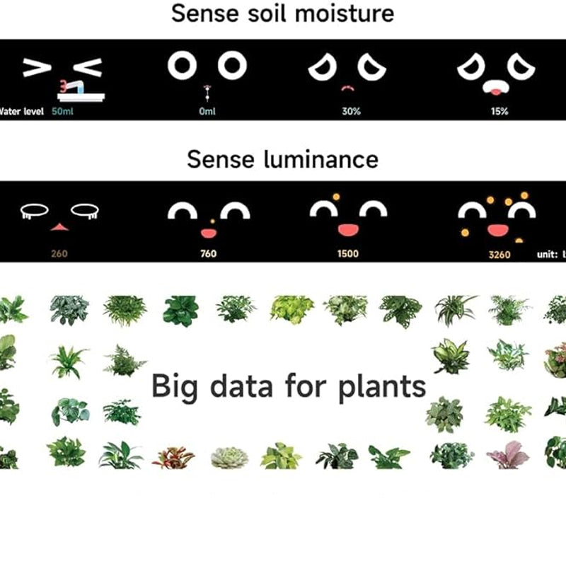 Fun Smart Flowerpot with Multiple Expressions, Plant-Free