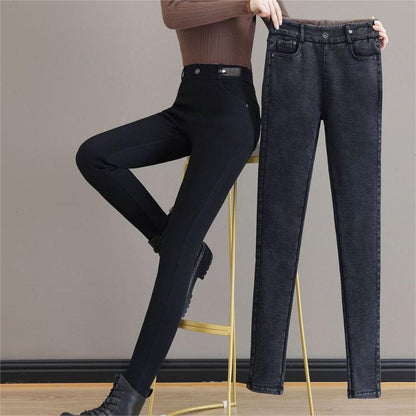 🔥HOT SALE 50% OFF💕Women's High Waist Slim Stretch Warm Skinny Jeans