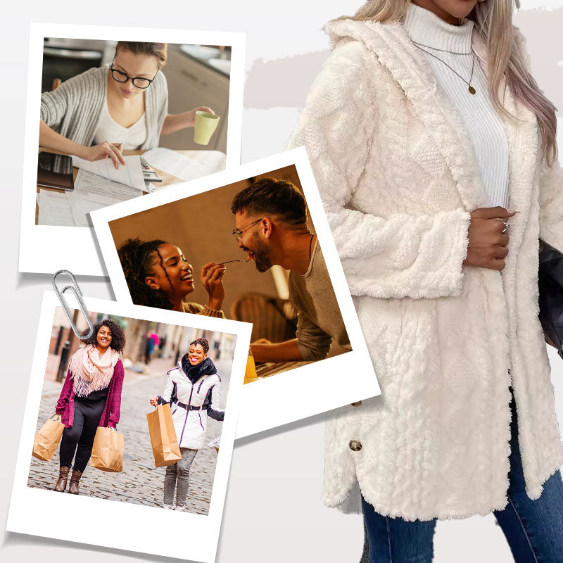 2025 New Arrival- 49% OFF🔥Women's Warm Diamond Pattern Hooded Jacket