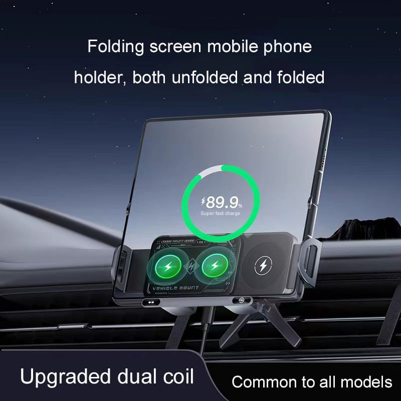 📱Last Day Special Sale 49% OFF⚡High Intelligent Folding Screen Car Wireless Charging Phone Holder