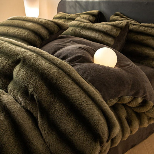 Thick Fluffy Thermal Throw Blanket Small Quilt Cover