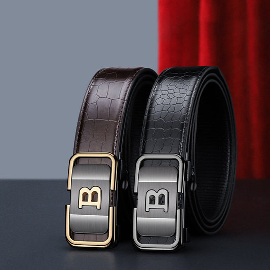 🔥Hot Sale🔥Men's Crocodile-Patterned Automatic Buckle Belt（50% OFF）