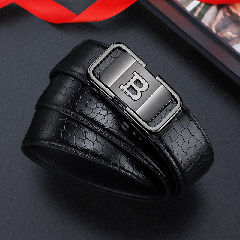 🔥Hot Sale🔥Men's Crocodile-Patterned Automatic Buckle Belt（50% OFF）