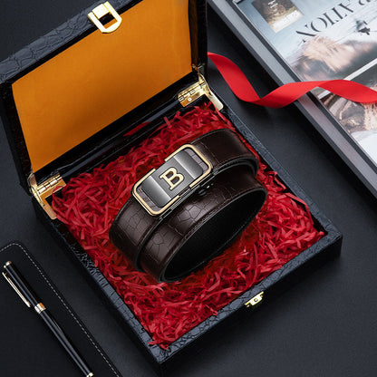 🔥Hot Sale🔥Men's Crocodile-Patterned Automatic Buckle Belt（50% OFF）
