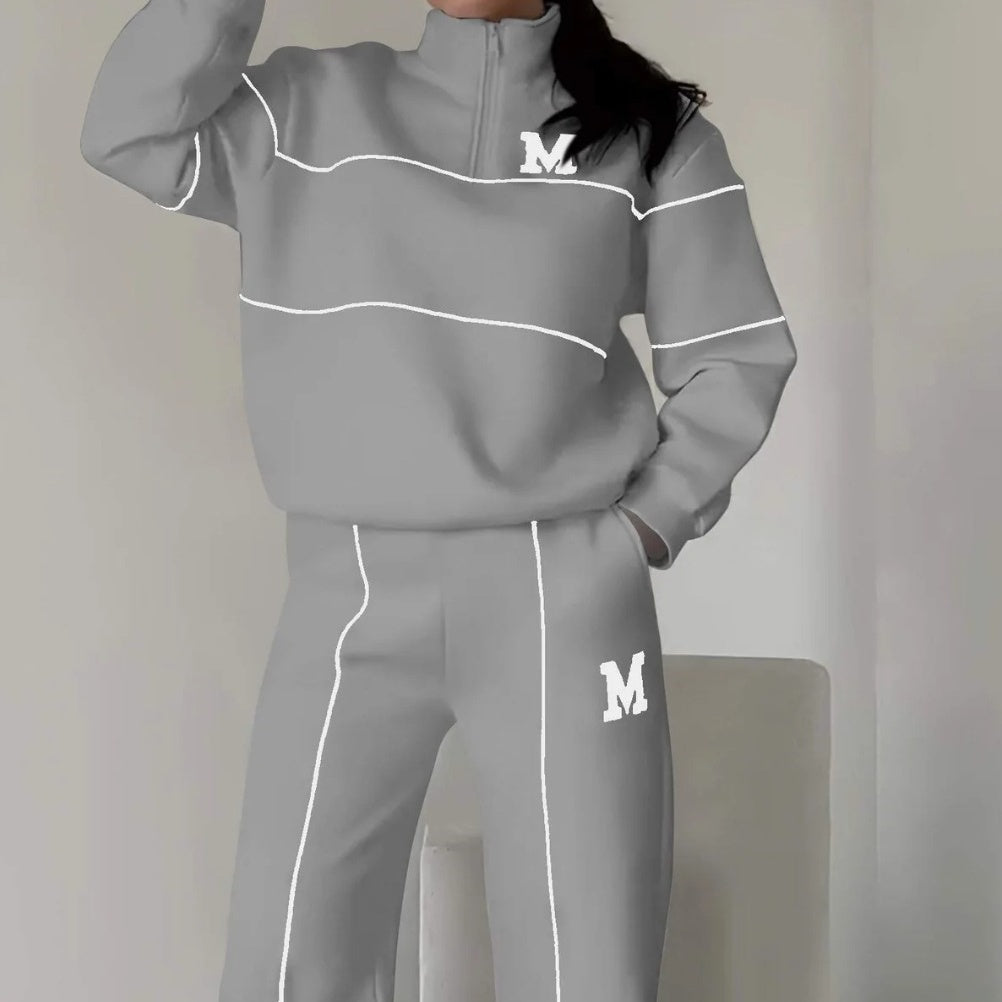 ✨Winter Offer💖Casual Line Sweatshirt 2-Piece Set