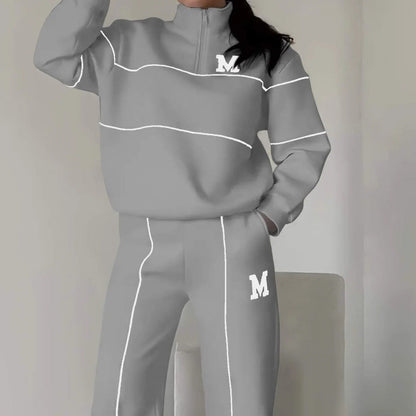 ✨Winter Offer💖Casual Line Sweatshirt 2-Piece Set