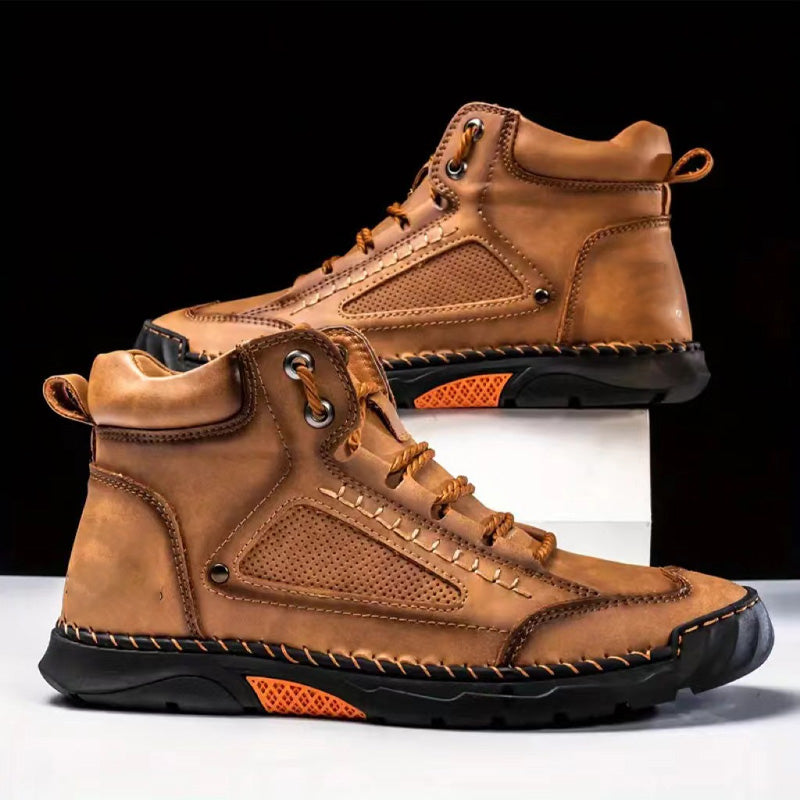 💥Hot Sale💥Stylish Hand-Stitched Flat Sole Men's Boots💥Ultimate comfort💥