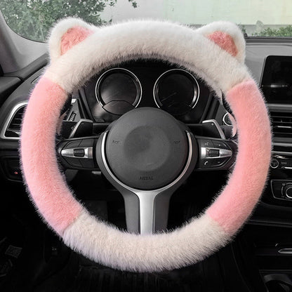 🎁 Black Friday Special Offer - 50% off🎅Universal Non-slip Soft Cute Cat Ears Plush Steering Wheel Cover