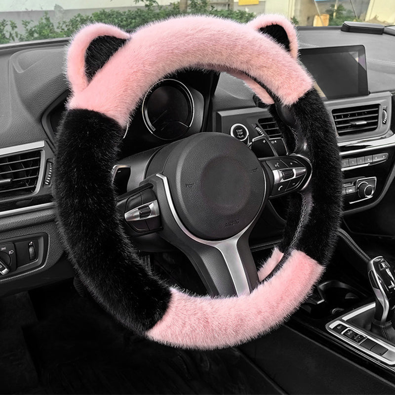 🎁 Black Friday Special Offer - 50% off🎅Universal Non-slip Soft Cute Cat Ears Plush Steering Wheel Cover