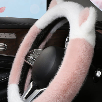 🎁 Black Friday Special Offer - 50% off🎅Universal Non-slip Soft Cute Cat Ears Plush Steering Wheel Cover