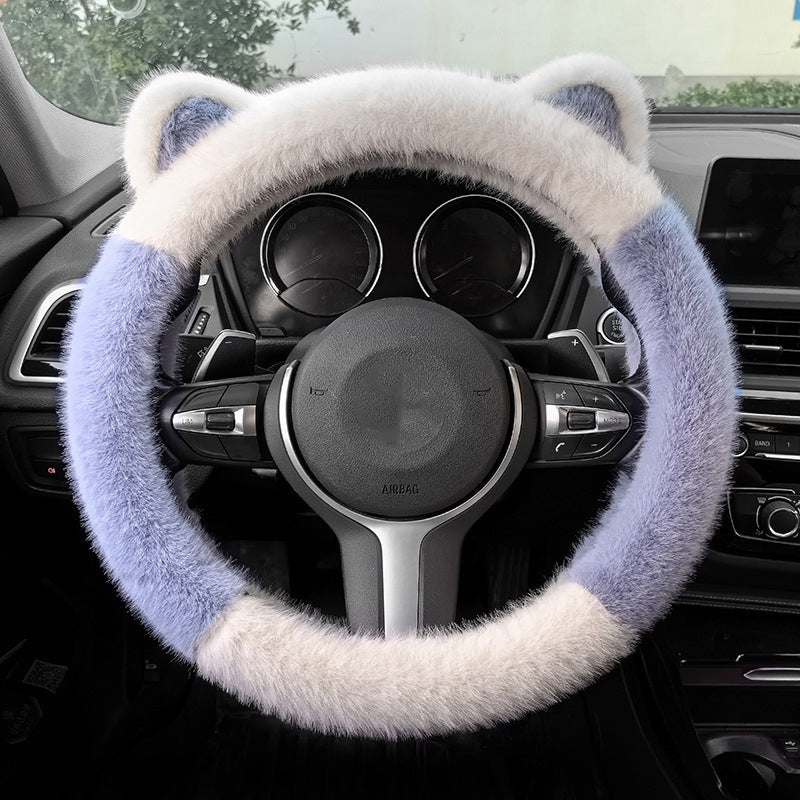 🎁 Black Friday Special Offer - 50% off🎅Universal Non-slip Soft Cute Cat Ears Plush Steering Wheel Cover