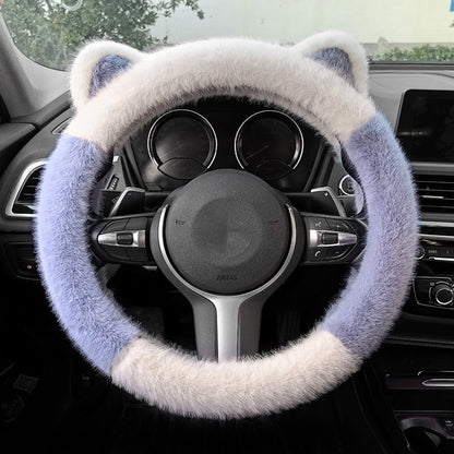 🎁 Black Friday Special Offer - 50% off🎅Universal Non-slip Soft Cute Cat Ears Plush Steering Wheel Cover