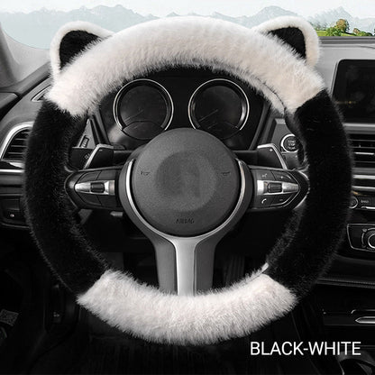 🎁 Black Friday Special Offer - 50% off🎅Universal Non-slip Soft Cute Cat Ears Plush Steering Wheel Cover