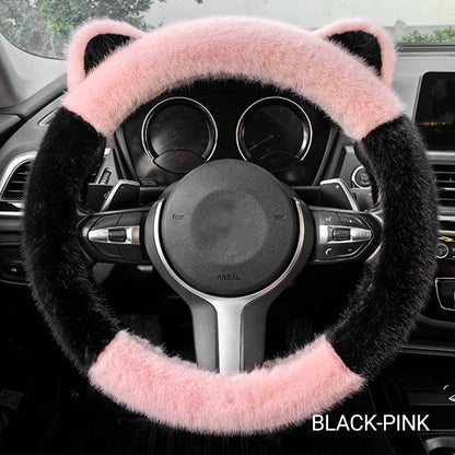 🎁 Black Friday Special Offer - 50% off🎅Universal Non-slip Soft Cute Cat Ears Plush Steering Wheel Cover