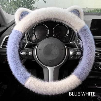 🎁 Black Friday Special Offer - 50% off🎅Universal Non-slip Soft Cute Cat Ears Plush Steering Wheel Cover